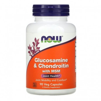 Глюкозамин и Хондроитин NOW GLUCOSAMINE & CHONDROITIN WITH MSM- 90 капсул