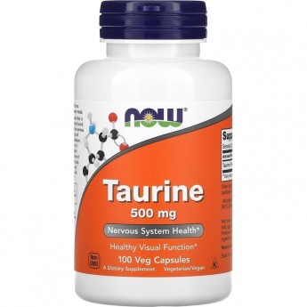 Аминокислота NOW Taurine, 500 мг - 100 капсул