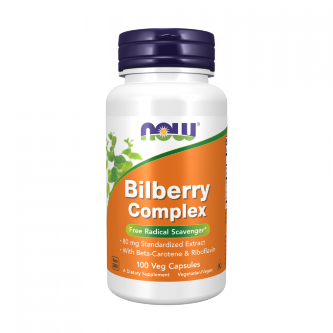BILBERRY COMPLEX NOW FOODS Черника Комплекс 80 мг, 100 капсул NS31143