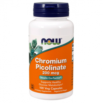 Пиколинат хрома NOW FOODS CHROMIUM PICOLINATE 200mcg 100 капсул
