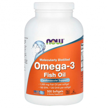 Рыбий жир NOW FOODS OMEGA-3 1000 мг, 500 капсул